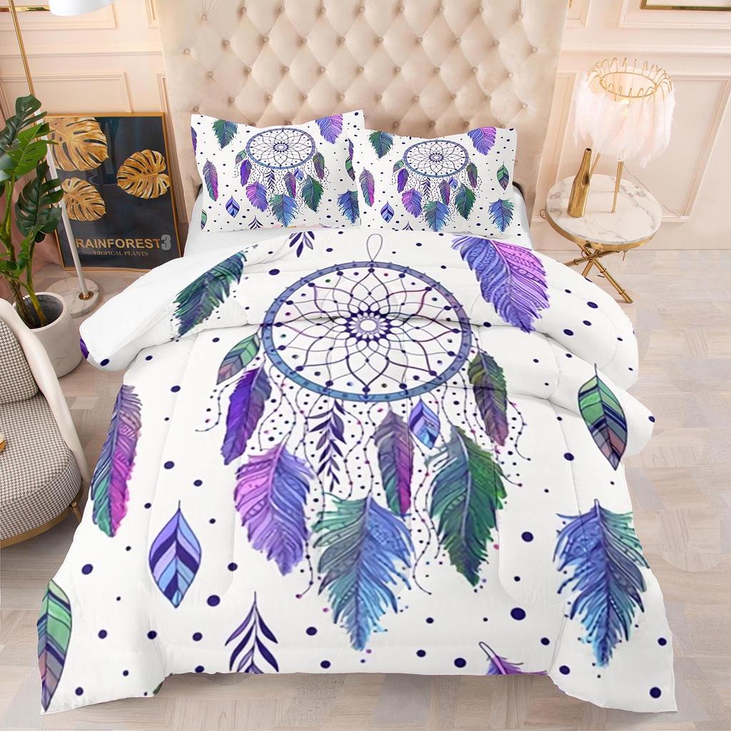 Комплект постельного белья Ловец снов Роскошное мягкое постельное белье для детей и взрослых 3D-печать Домашний декор Односпальный Двуспальный Полуторный Богема Комплект пододеяльника