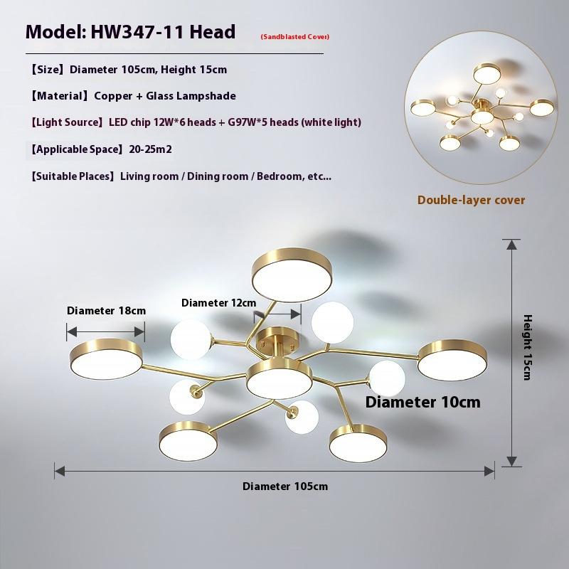 Потолочный светильник для гостиной, Современная и простая бытовая лампа «Волшебный боб»