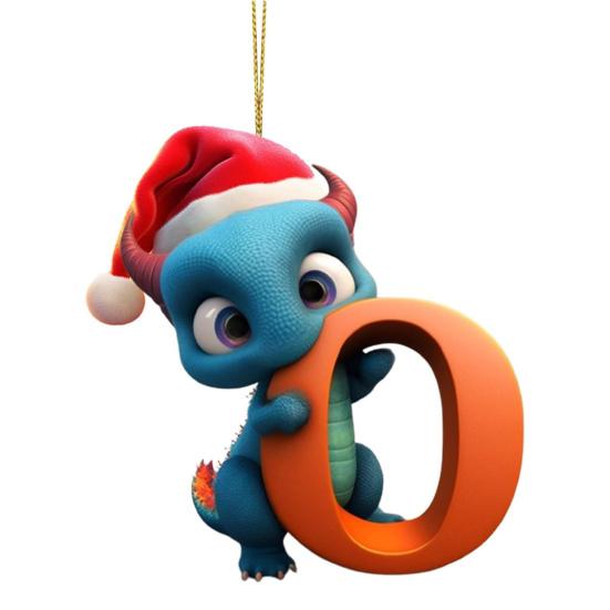 Рождественская елка Подвеска Мультфильм Динозавр Письмо Украшение для дома Окно автомобиля 2D Плоский