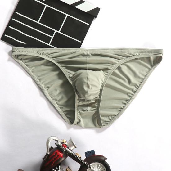 Мужские трусы-слипы с низкой посадкой, U-образной выпуклостью, плотного кроя, с высокой эластичностью, однотонные, дышащее и удобное нижнее белье