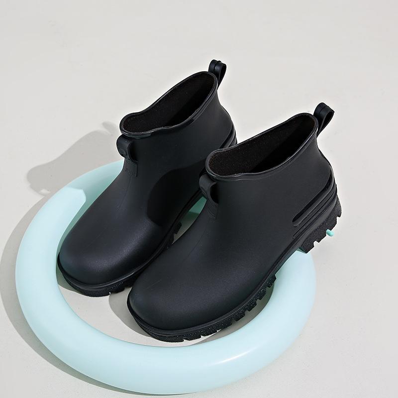 Модные женские дождевые туфли большого размера, мужские женские водонепроницаемые нескользящие резиновые сапоги, женские утепленные садовые галоши, размер 36-44