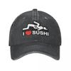 Бейсболка I Love Sushi с популярным логотипом для мужчин и взрослых, кепка дальнобойщика, летняя, стильная, для спорта на открытом воздухе, с защитой от солнца