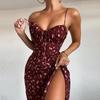 Women Sexy Floral Print  Dresses Sexy Sleeveless V-neck  Summer Dresses