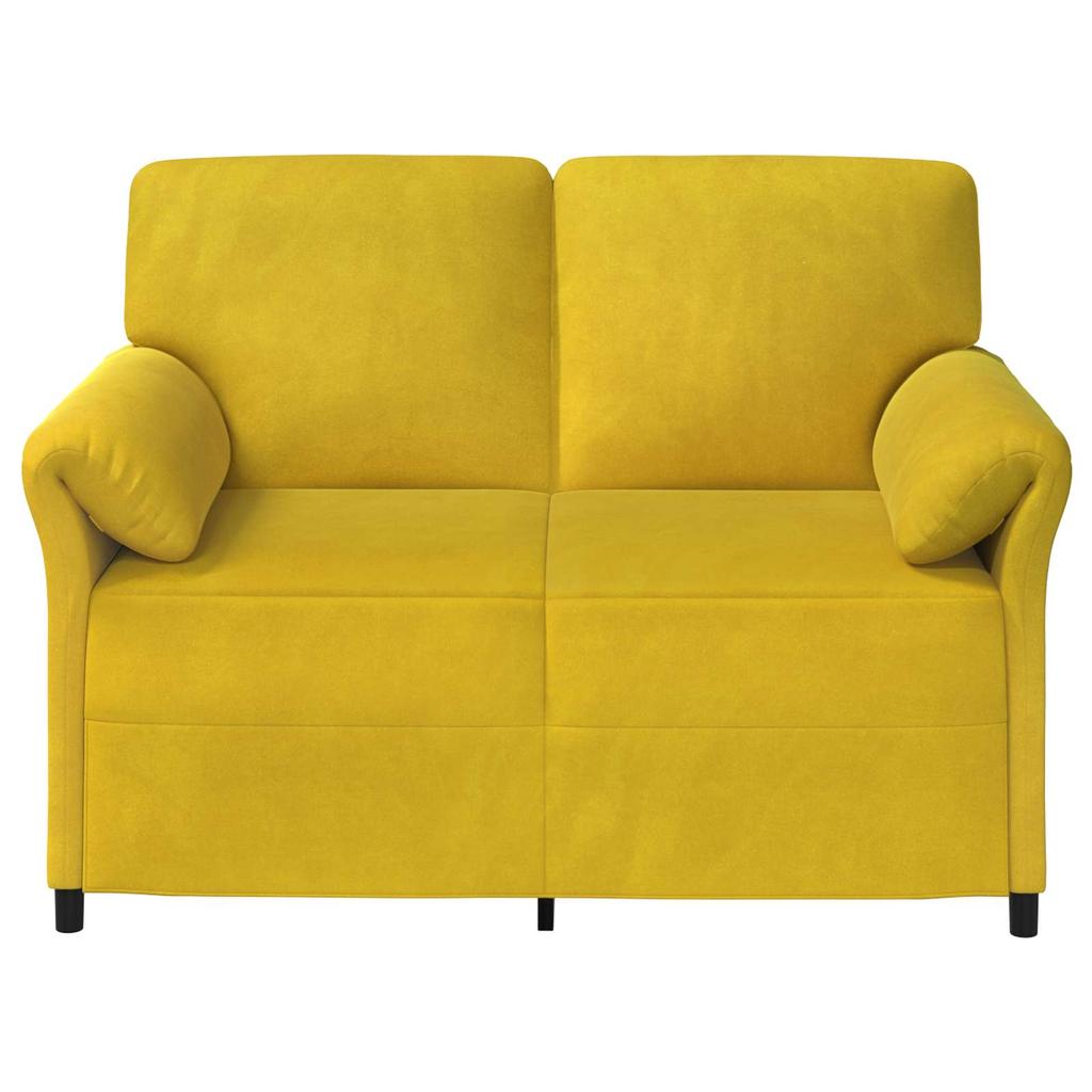 2 Seater Sofa Yellow 138 x 83 x 95 cm Velvet