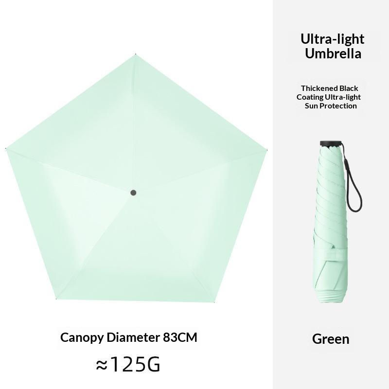 2 In 1 Ultra Light Pencil Umbrella Sun Block UV Resistant Portable Folding for Trip Shopping Daily Walking