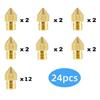 24pcs 3D Printer Extruder Mk8 Nozzles 0.2 0.3 0.4 0.5 0.6 0.8 1.0 Mm for Anet A8 Makerbot MK8 Creality CR-10 Ender 3 Ender 5