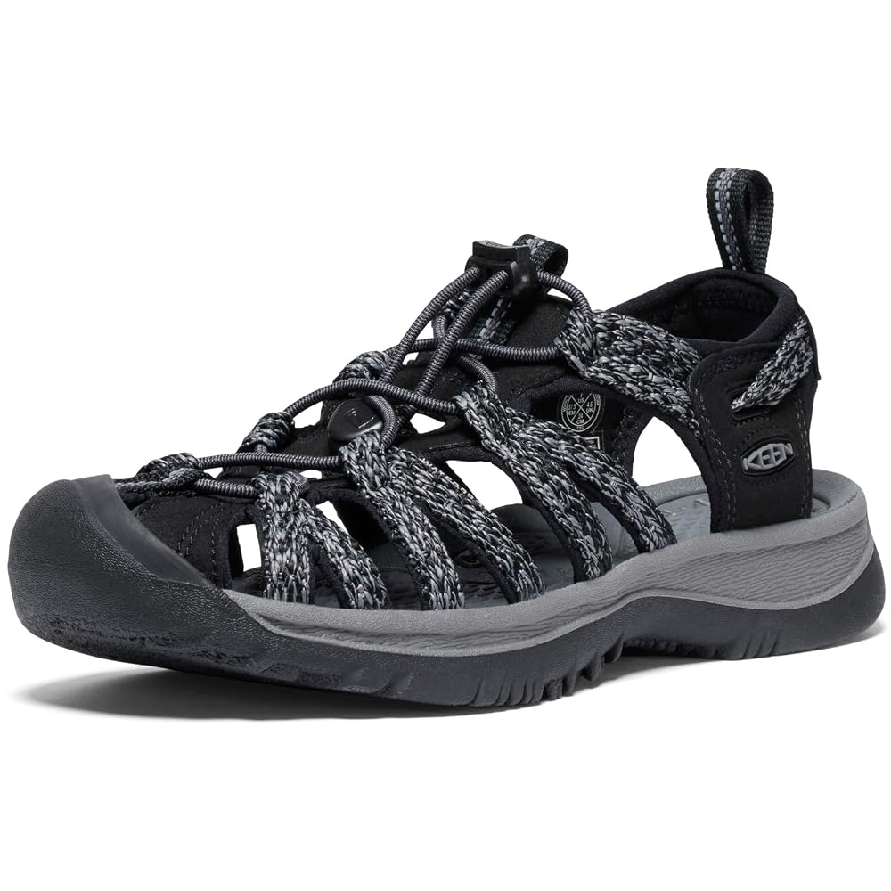 KEEN Whisper Sandals for Women, Blacksteel Grey, Size 25.5 cm