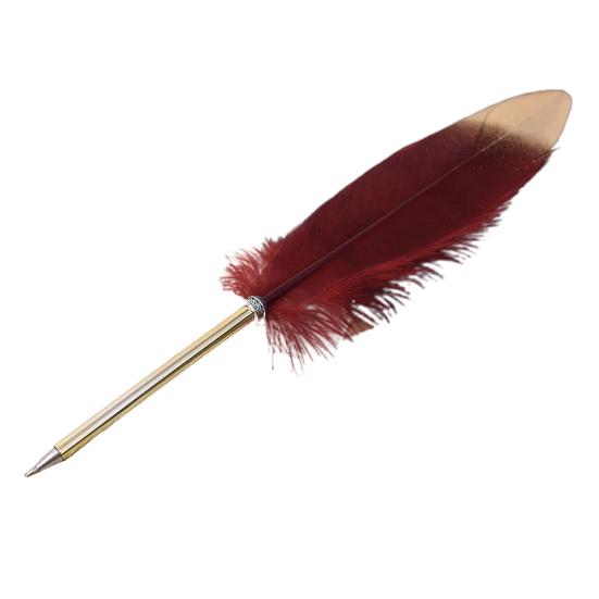 Медное перо, гусиная ручка, гладкое письмо, прочный элегантный дизайн, устойчивая к поломке Рождественский подарок, свадебная ручка для подписи