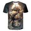 Men's T-Shirt Clothing 3D Domineering Print Dragon T-Shirt Summer Short Sleeve Hip Hop O-Neck Oversized T-Shirt Metal