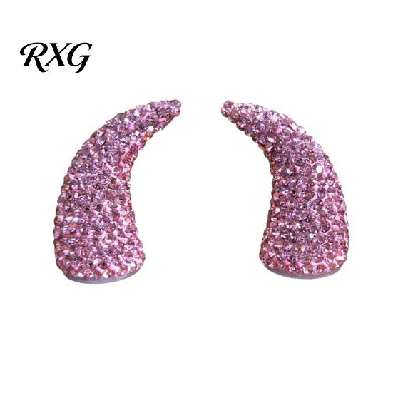 Sparkling Rhinestone Horns for Cosplay 1 Pair Devil Horns, Car Dashboard Decor, Faux Crystal Demon Hair Dramatic Party Wear Seasonal Looks Clip
