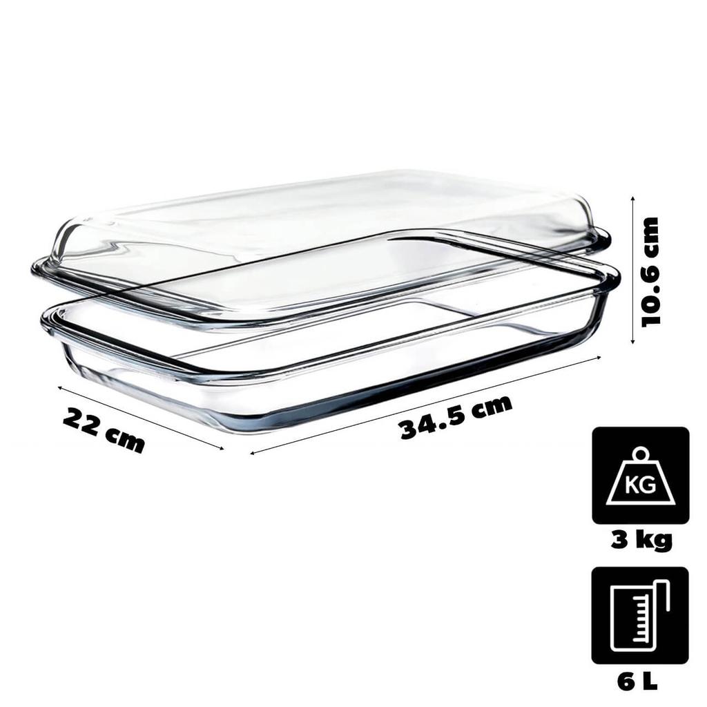 KADAX Стеклянная форма для выпечки 3л+3л, прямоугольная, 39 х 23 см
