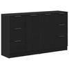 Sideboard in Black Oak Look 120 x 30 x 70 cm Engineered Wood