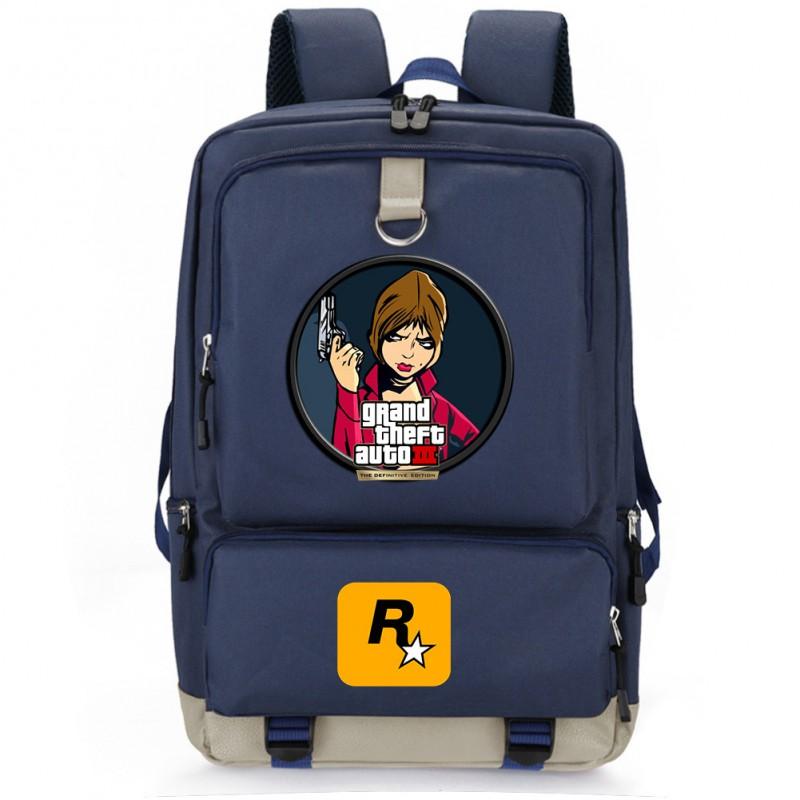 Stylish Printed Backpack Teens 14-inch Laptop Compartment Oxford Fabric Breathable Padded Straps School Daily Use