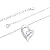 S925 Silver Heart Zircon Necklace, Classic Heart-Shaped Pendant, Sterling Silver Clavicle Chain