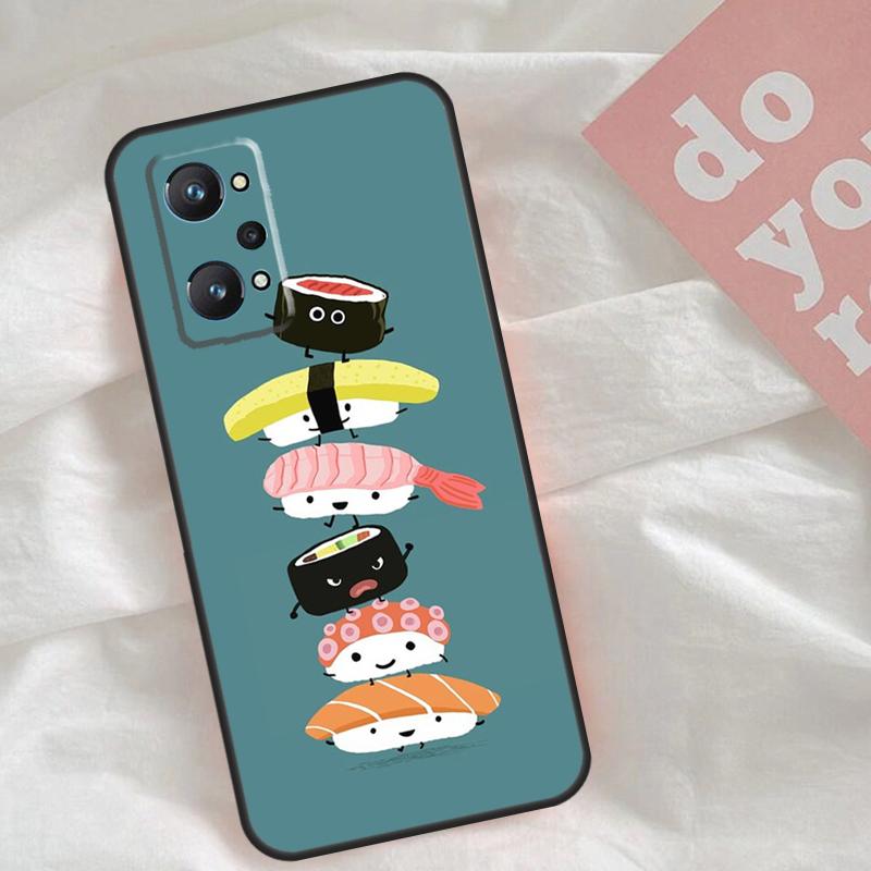 Чехол для телефона с рисунком суши для Realme C53 C55 C33 C63 C61 C51 C65 C67 C71 C75 11 12 13 14 Pro Plus GT6 GT7 15 Pro