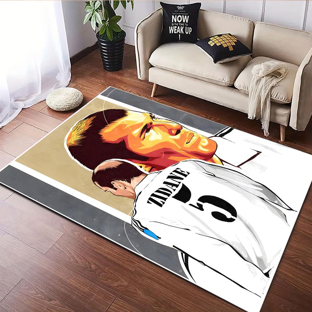 "Zidane Portrait with Jersey No. 5" Patterned carpet, suitable as a non slip play mat for the living room and bedroom sofa