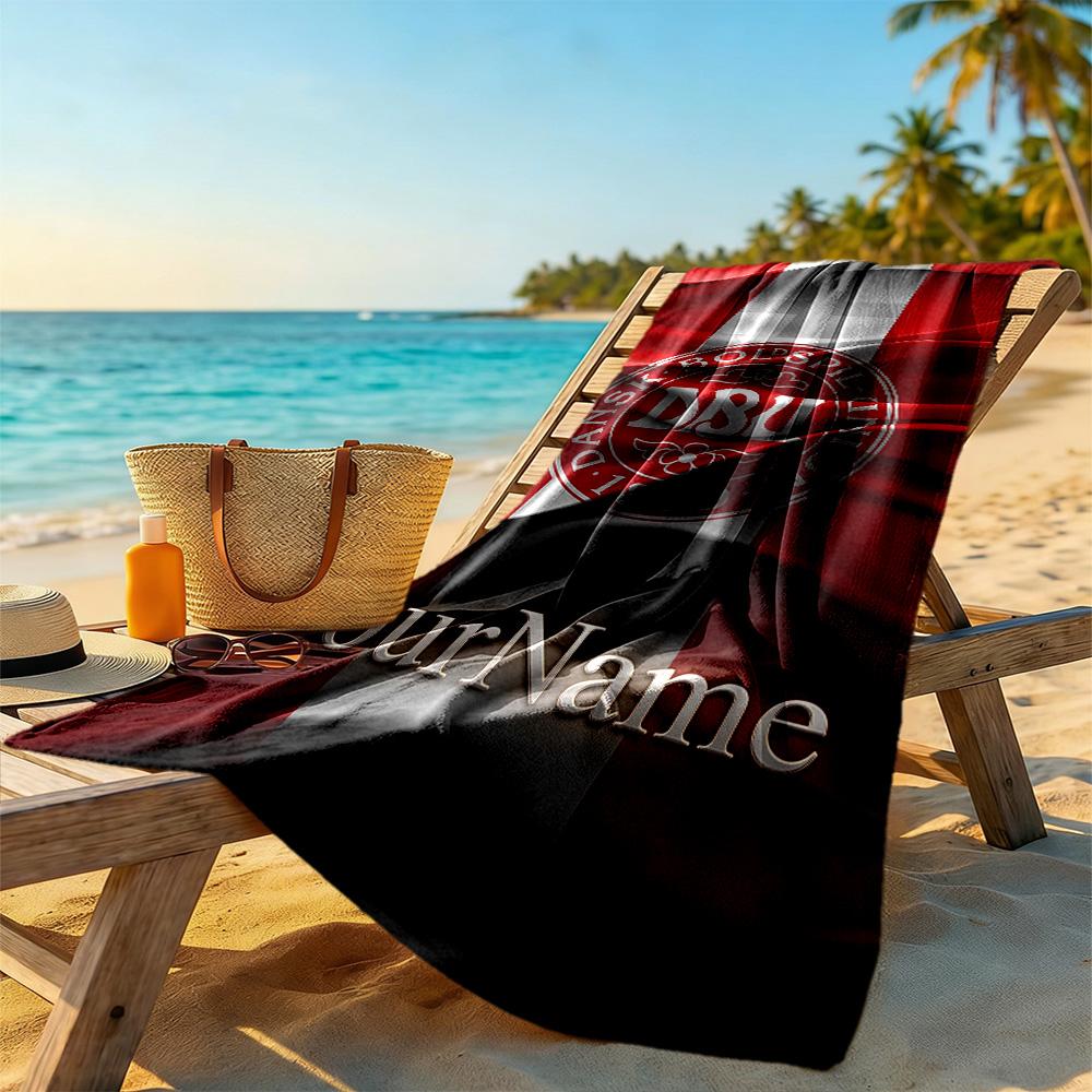 Rb Leipzig Personalized Text Beach Towel High Absorbency Quickdry Suitable For Swimming Gym Camping Yoga Vacation
