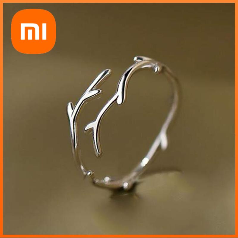 Xiaomi Huitan Minialist Women Adjustable Ring Fresh Leaf Olive Design Fancy Party Stackable Daily Finger Jewelry Fashion Accessories