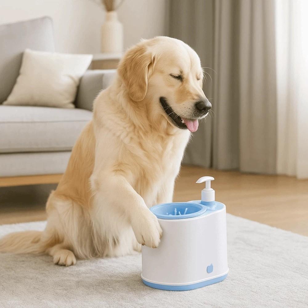 2 in 1 Automatic Pet Foot Washer Silicone Detachable Electric Dog Paw Cleaner Quickly Wash with Soap Dispenser