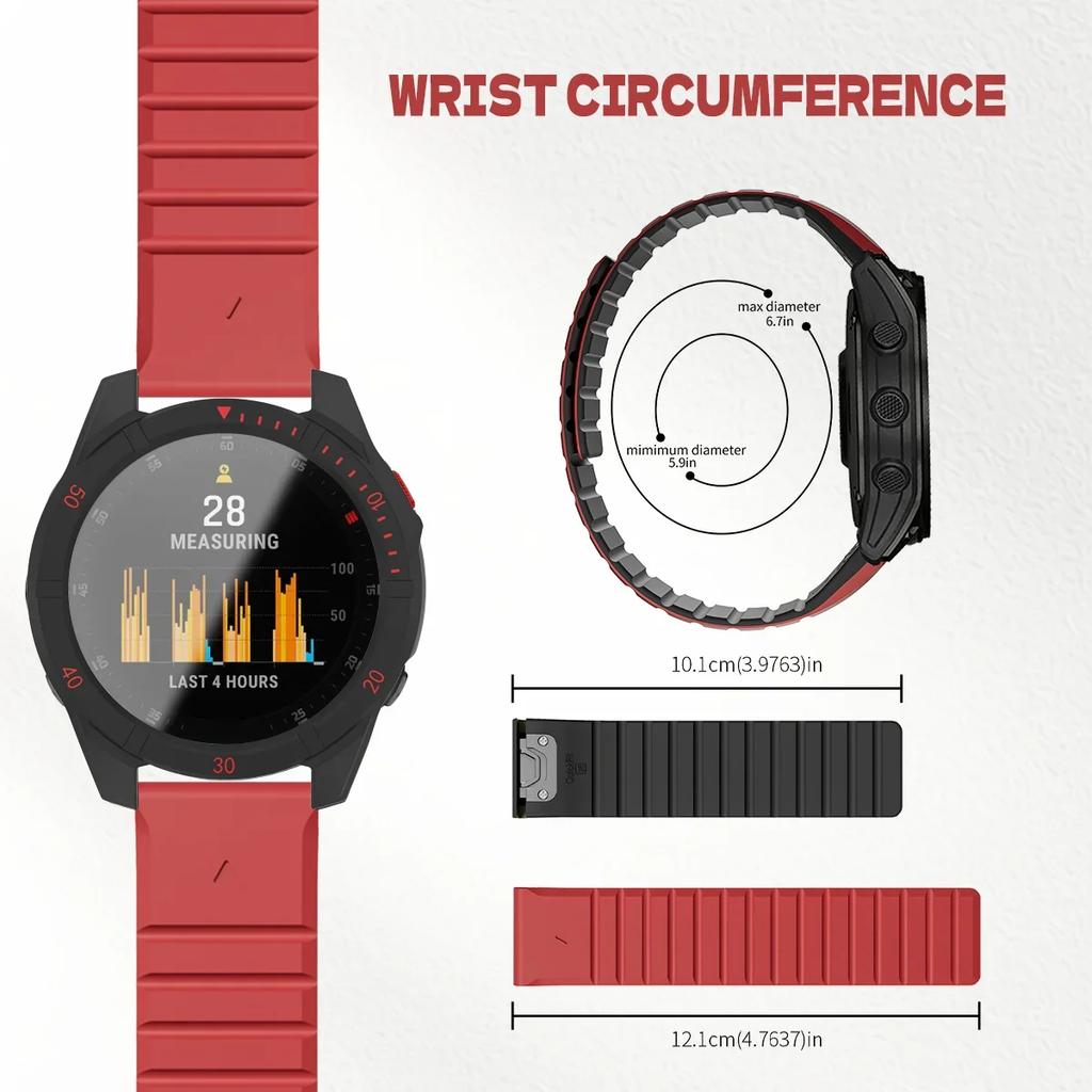 Ремешок+Чехол Для Garmin Fenix 8 47 51мм Защитное Стекло Магнитный Силиконовый Ремешок QuickFit Браслет Протектор Fenix8 Аксессуары