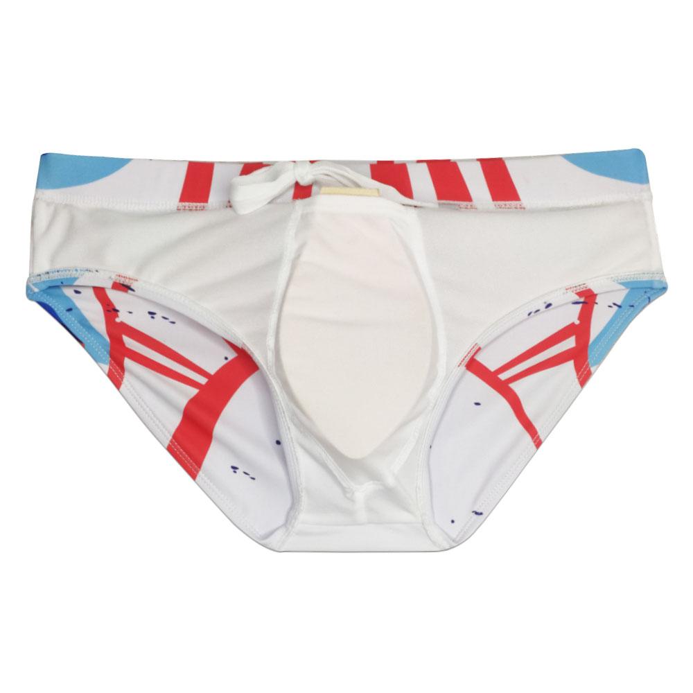 Men's Fashion Floral Printed Swimming Briefs Low Waist Plus Size Summer Beach Wear FREESTYLE UP-LIFT