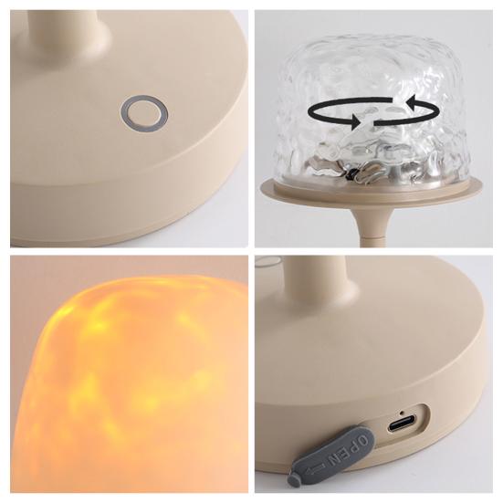 Ночник с проекцией волн воды, меняющий цвет, лампа для ванной комнаты с сенсорным управлением, брызгозащищенная, водонепроницаемая проекционная лампа для душа, спа