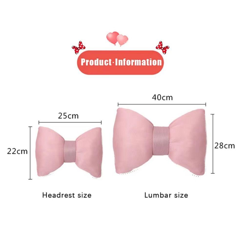 Подушка для поясницы с бантиком на подголовник автомобиля против усталости, автомобильные подушки для поясницы, аксессуары для интерьера автомобиля