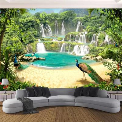 3d фотообои водопад озеро пейзаж гостиная спальня обои домашний декор 3d обои