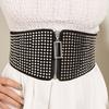 Retro Waist Seal Women'S Coat Decorative Waist Willow Extra Wide Belt Black Elastic Belt Women
