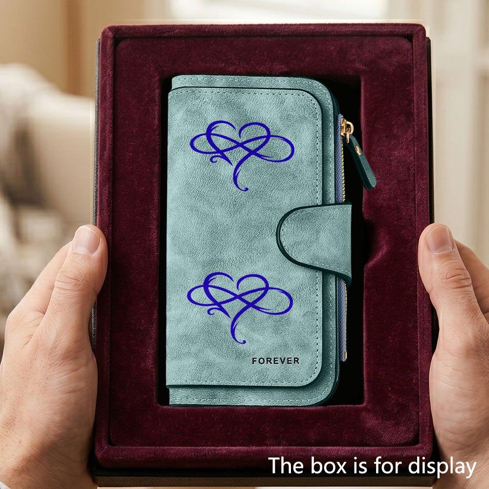 Unique infinity symbol men's large-capacity wallet with business card slot and cash pocket, suitable for formal occasions and office use, a gift for