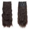MERISIHAIR Pure Black Women Long Wavy Hair Extensions Synthetic Fiber Natural Wavy 4 Pieces Clip On Hairpiece Daily Wear