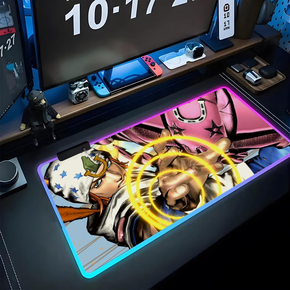 HD J-Jojo B-Bizarre A-Adventure Коврик для мыши Геймерский Светящийся LED Коврик для мыши Игровой Стол Rgb Коврик для стола Клавиатура ПК Коврик для мыши