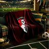 Плед AFC Bournemouth с гербом Фланелевые пледы Плюшевый для дивана кровати Подарки для мужчин женщин Плед для путешествий пикника Рождественские подарки для фанатов
