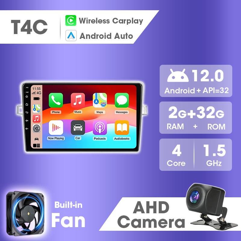 Lecteur multimédia GPS Android Auto, autoradio, Carplay, stéréo DSP, 4G WIFI, écran d'affichage lumineux pour Toyota Verso AR20 2009-2018 2 Din