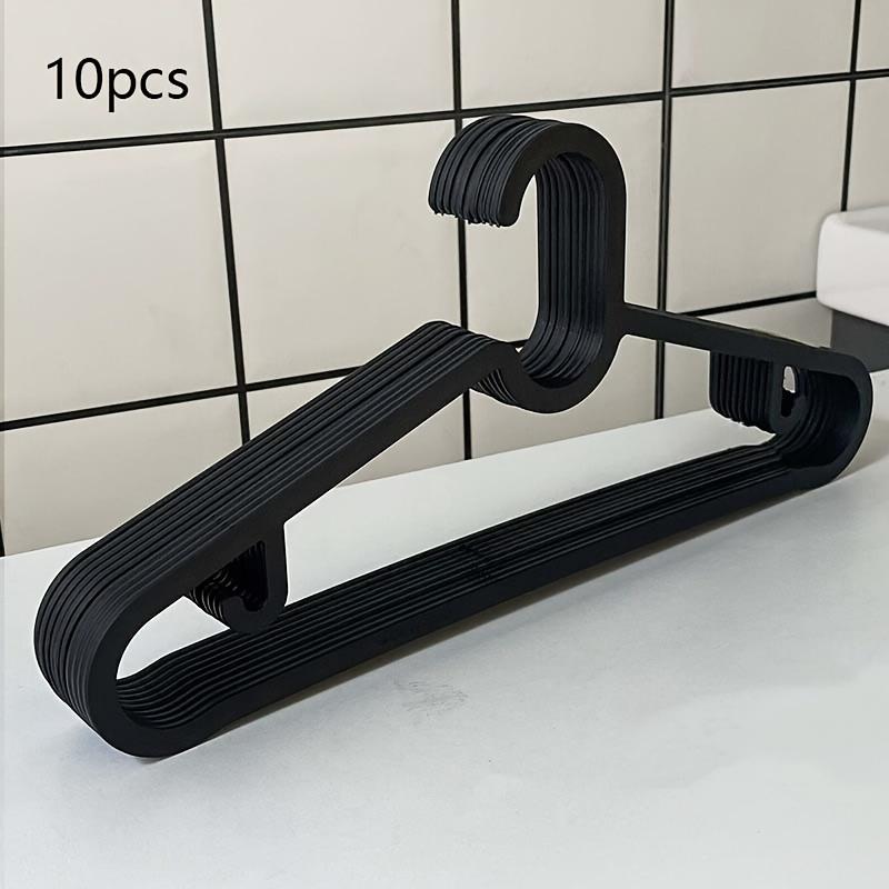 Pack of 10 Heavy Duty Plastic Clothes Hangers - Non-slip, Space-saving, Multi-purpose Hangers for Home, Hotel, Dormitory