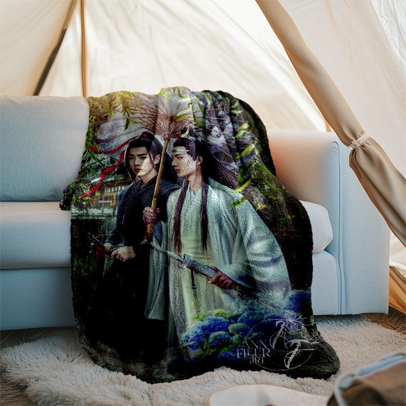Fantasy Duel Print Flannel Blanket, Soft Warm Lightweight Throw Blanket for living Room,Sofa Bed Camping office