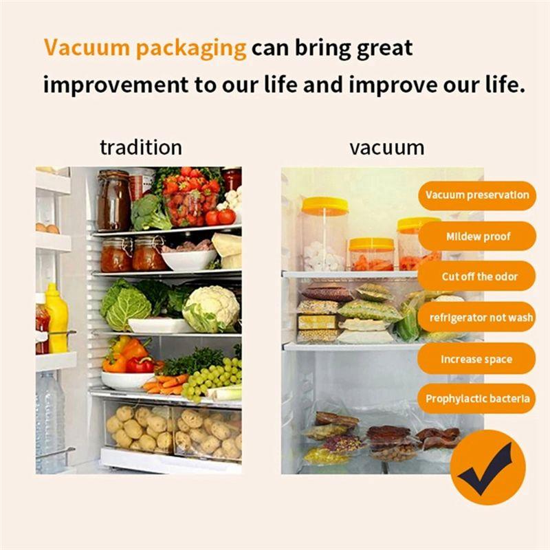 A84E-100шт Кухонные вакуумные пакеты для машины для запайки продуктов Вакуумный упаковщик Пакет для хранения продуктов Без BPA Кухонные сменные части 10x15 см