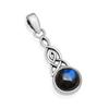 Natural Labradorite 10mm Round Gemstone Celtic Knot Triquetra Pendant 925 Sterling Silver Pendant For Women & Girls