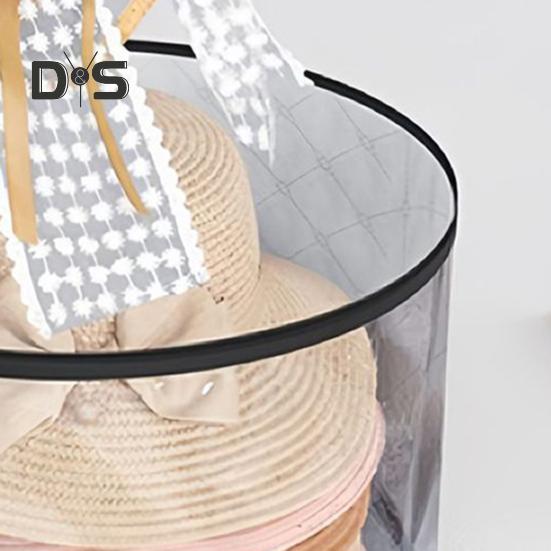 Oversized Clear Bag Hat Storage Large Capacity Zipper Closure Wide Brim Hat Case Cowboy Hat Organizer With Carrying Handles