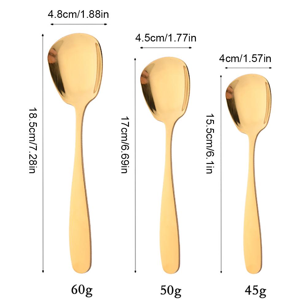 Черная 3 шт. ложка для еды из нержавеющей стали, большая лопатка для риса, столовые приборы, длинная ручка, квадратная лопатка, кухонные гаджеты для дома