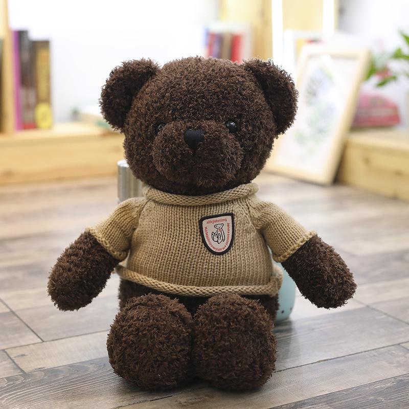 Teddy Bear Sweater Hug Plush Doll for Girls - Valentine's Day or Birthday Gift
