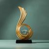 Modern Resin Sculpture Radiant Luxury Design Aesthetic Table Decoration Gold Centerpiece Statue Distinctive Gift Golden Spiral