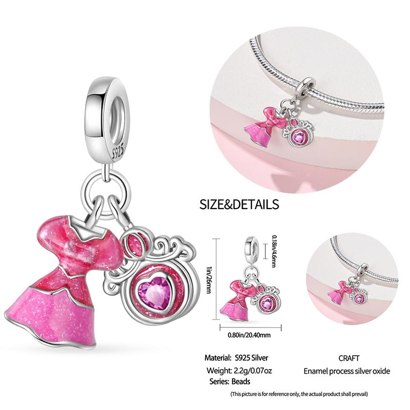 New Copper Bow Star Love Pink Series Charm Beads Suitable For 3Mm Original Bracelet Diy Fashion Jewelry Gift