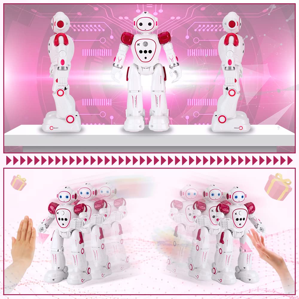 Smart Robot Toy for Kids, Multifunctional, Rechargeable - iKing AI Robot for Kids, Programmable Robot, Moving Toy, Musical Demo, LED, RC Robot, Gestur