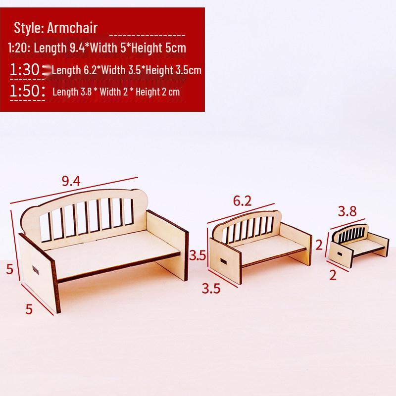 Миниатюрный деревянный DIY домик для интерьера с мебелью