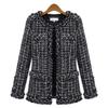 MAITA New Women's Jacket Black and White Check Tweed Plus Size