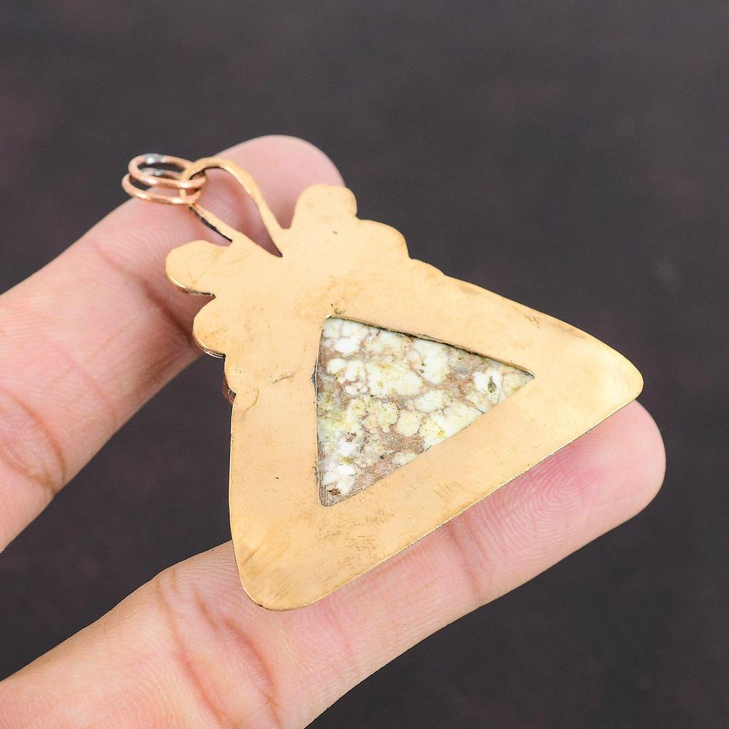 Wild Horse Magnesite Pendant Rainbow Moonstone Pendant Copper Pendant High Quality Gemstone Jewelry Latest Design Jewelry Handmade Pendant