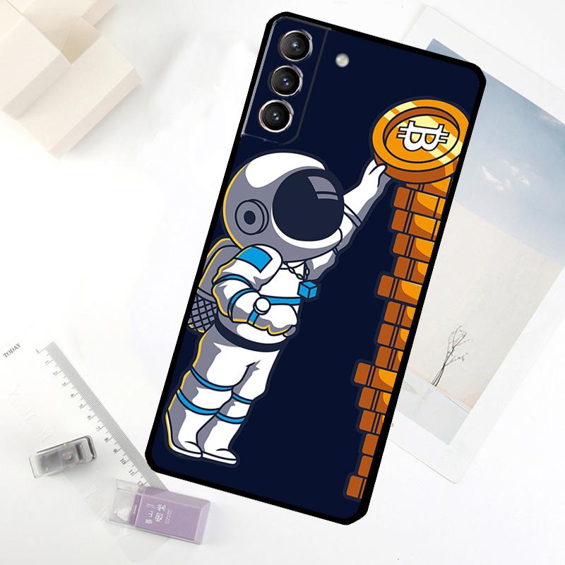 Смешной чехол для телефона с монетами Bitcoin для Samsung Galaxy S25 S24 S23 S22 S21 S20 S26 Ultra S10 Plus S23 FE S25 FE