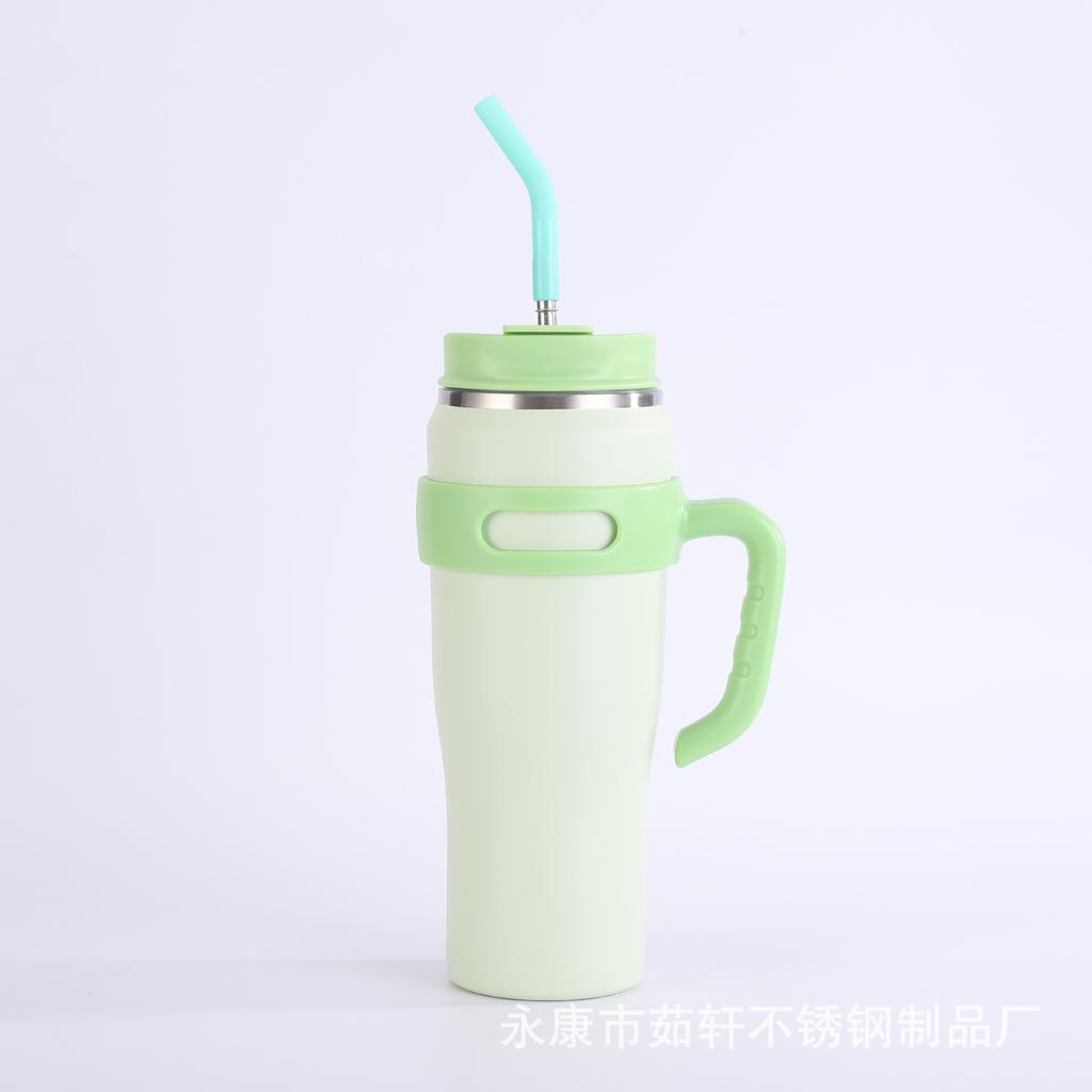 Соломенная кружка Big Mac из нержавеющей стали, большая емкость, 40 унций, кружка для льда, автомобиль с ручкой, автомобильная кружка