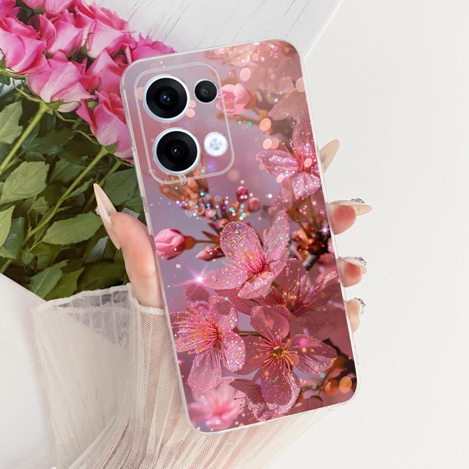 For Oppo Reno13 Pro Case CPH2697 Luxury Flowers Butterfly Painted Cover Soft Slim Phone Case For Oppo Reno 13 Pro Reno13 5G Bags